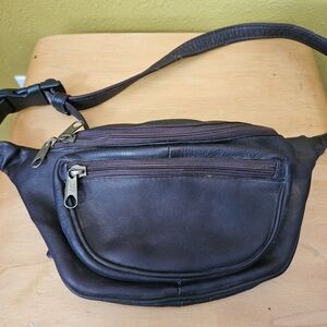 Sophisticated Dark Brown Leather Belt Bag